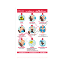 FAW HOW TO USE A DEFIBRILLATOR LAMINATED POSTER 420MM X 297MM